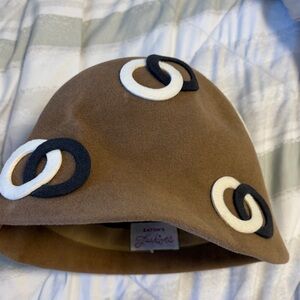 Stylish Brown Hat with Black and Cream Accents